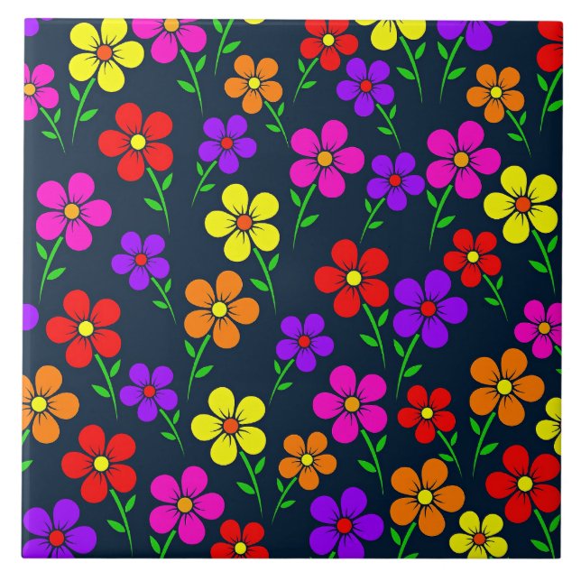 Carreau Motif floral coloré (Devant)