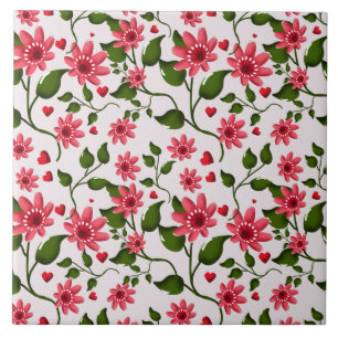 Carreau Motif floral coloré sans couture Fleur brillante
