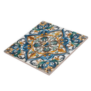 Carreau Motif Floral Complet Aux Couleurs Vibrantes