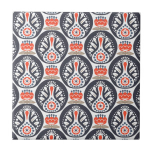 Carreau Motif floral d'art populaire de la Turquie