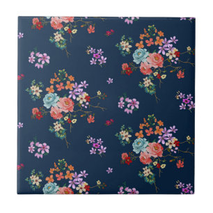 Carreau Motif floral de bouquet rose