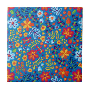 Carreau Motif floral de broderie