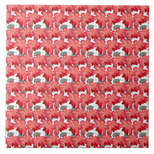 Carreau Motif floral de corail vibrant Fleurs rouges aud
