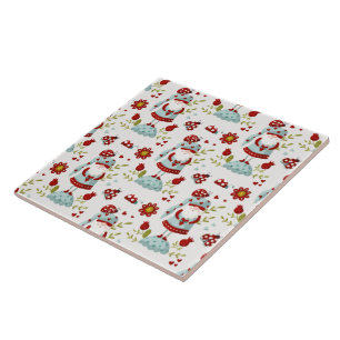 Carreau Motif floral de gnome scandinave mignon