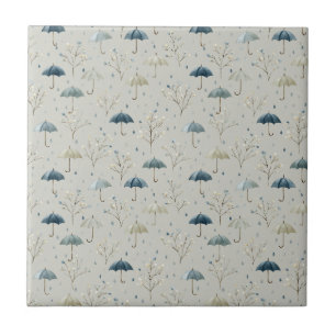 Carreau Motif floral de jardin de pluie serein (11)