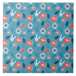 Carreau Motif floral de Kawaii Usagi