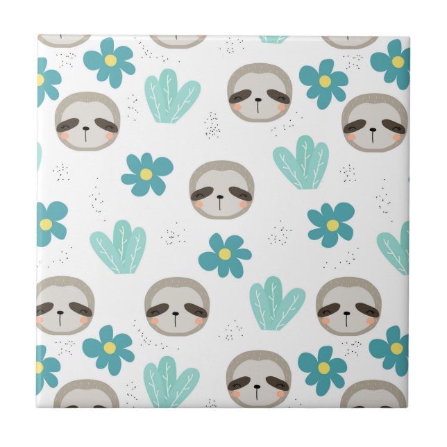 Carreau Motif floral de paresse douce (Devant)