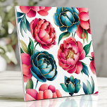 Carreau Motif floral de pivoine dynamique<br><div class="desc">Ajoutez un éclat de couleur à votre espace avec ce carrelage vibrant avec des motifs floraux pivoines audacieux dans les tons rose, bleu et turquoise. Les détails complexes et les fleurs luxuriantes apportent une esthétique fraîche et vivante, parfaite pour les répliques, les murs d'accent, ou la création d'un énoncé dans...</div>