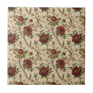 Carreau Motif floral de rose vintage - Art de design flora