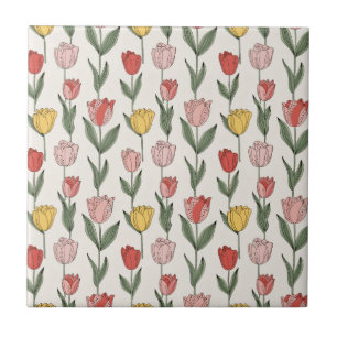 Carreau Motif floral de tulipe moderne, botanique doux, pr