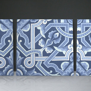 Carreau Motif floral Delft Blue de Christopher Dresser