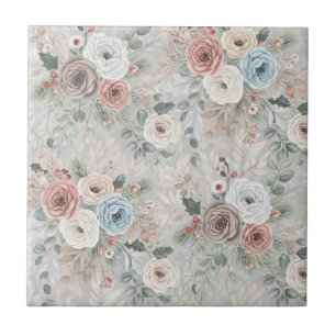 Carreau Motif floral d'hiver confortable