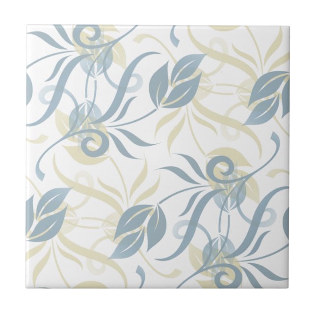 Carreau Motif floral en bleu ardoise  (Devant)