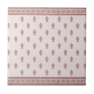 Carreau Motif Floral En Rose Champignons