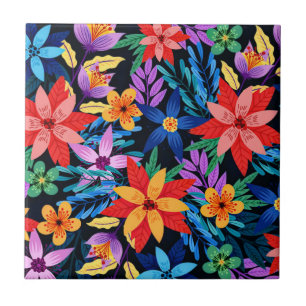 Carreau Motif floral exotique coloré-68578