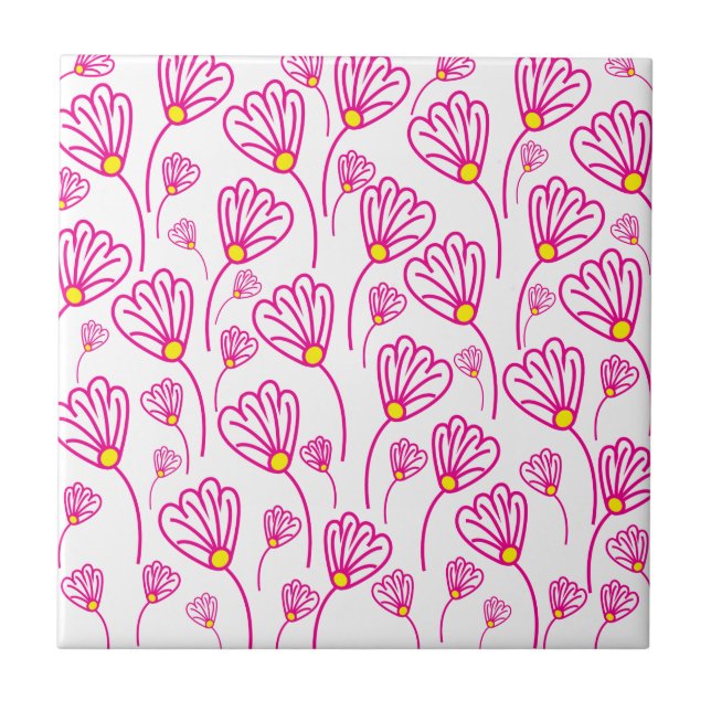 Carreau Motif floral Fleurs Fleur rose (Devant)