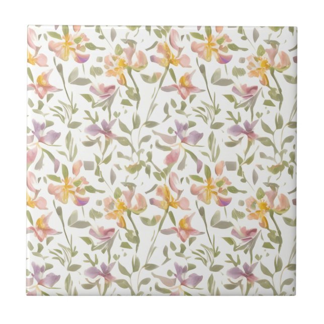 Carreau Motif Floral Fleurs Freesia (Devant)