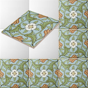 Carreau Motif floral français de l'ère victorienne antique