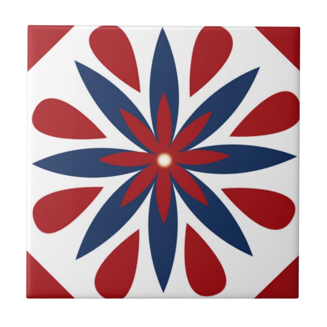 Carreau Motif floral géométrique coloré (Devant)