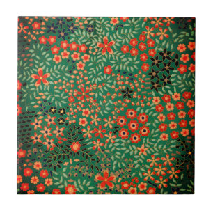 Carreau Motif floral japonais vintage