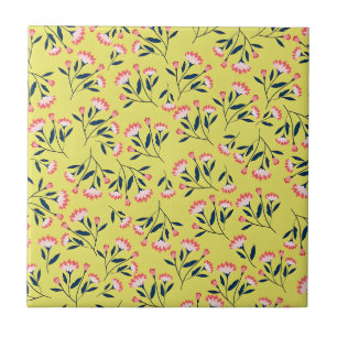 Carreau Motif floral joyeux : Fleurs roses