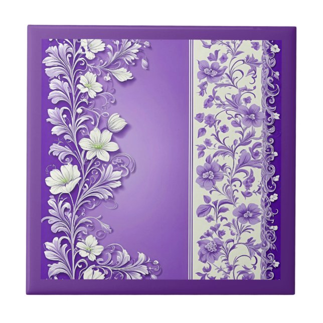 Carreau Motif Floral Lilac-Purple (Devant)