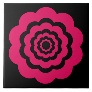 Carreau Motif floral numérique rouge framboise