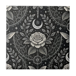 Carreau Motif floral papillon gothique (4)