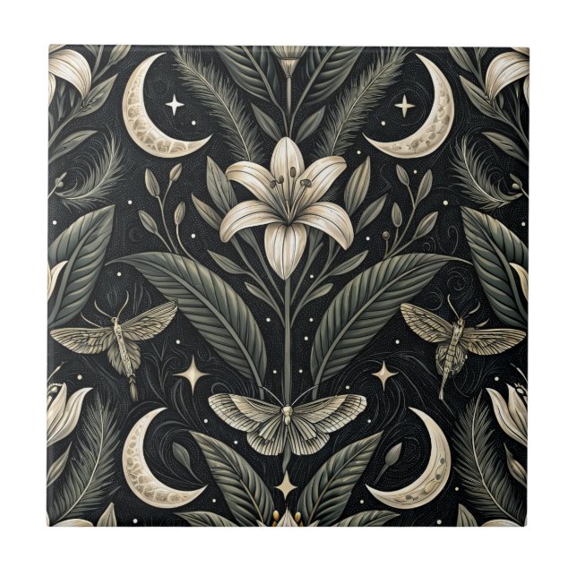 Carreau Motif floral papillon gothique (5) (Devant)