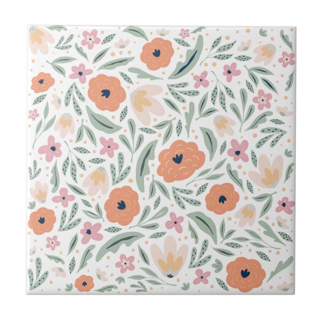 Carreau Motif floral Pastel Spring (Devant)