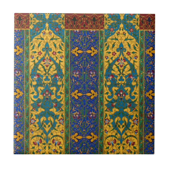 Carreau Motif floral persan décoratif complexe (Devant)