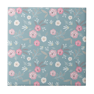 Carreau Motif floral rétro.