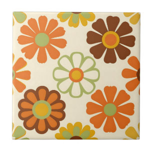 Carreau Motif floral rétro aux marguerites