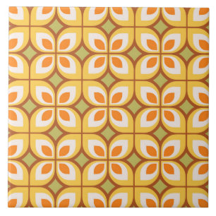 Carreau Motif floral rétro moderne du milieu du siècle