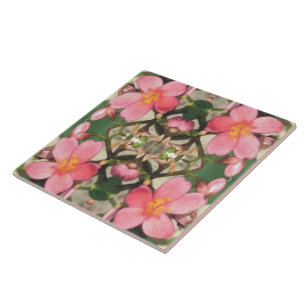 Carreau Motif floral rose