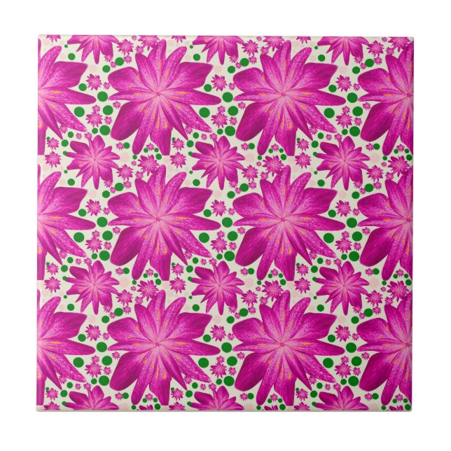 Carreau Motif floral rose chaud sans couture (Devant)