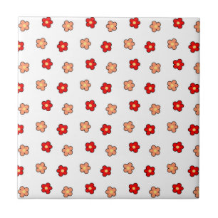 Carreau Motif floral rose prépa sur fond blanc