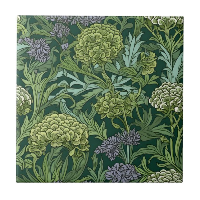 Carreau Motif floral sans couture de style William Morris (Devant)