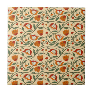 Carreau Motif floral sans couture sur fond beige