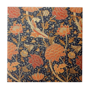 Carreau Motif floral vintage William Morris Cray