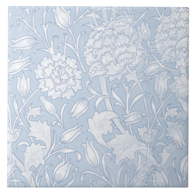 Carreau Motif Floral William Morris en bleu (Devant)