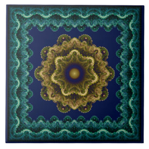 Carreau Motif fractal encadré floral de fée
