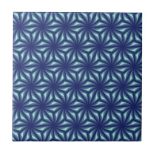 Carreau Motif Fractale Bleu marine
