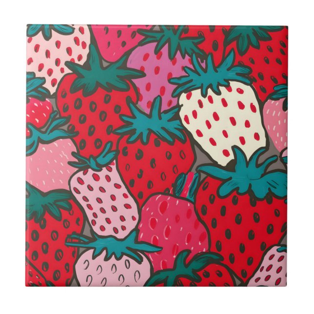 Carreau Motif Fraise (Devant)