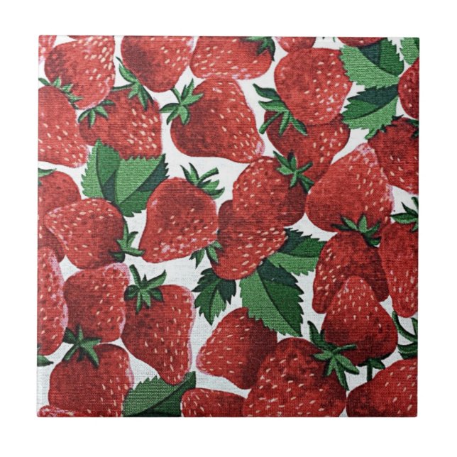 Carreau Motif Fraises et Crème (Devant)