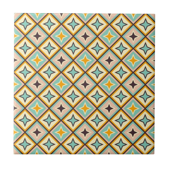 Carreau Motif géométrique abstrait avec des formes de diam (Devant)