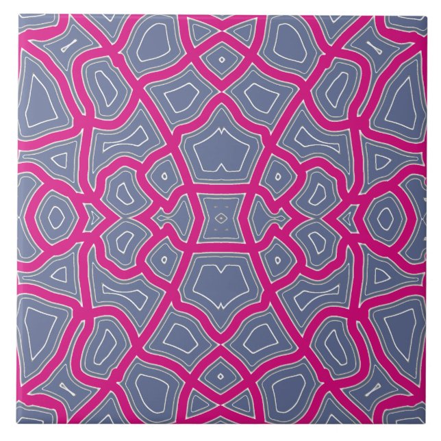 Carreau Motif géométrique abstrait et contour vibrant (Devant)