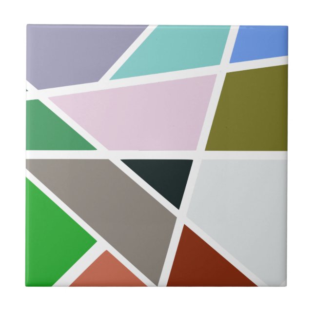 Carreau Motif géométrique abstrait - la moitié du siècle, (Devant)