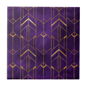 Carreau Motif géométrique Abstrait Royal Deco Purple Gold