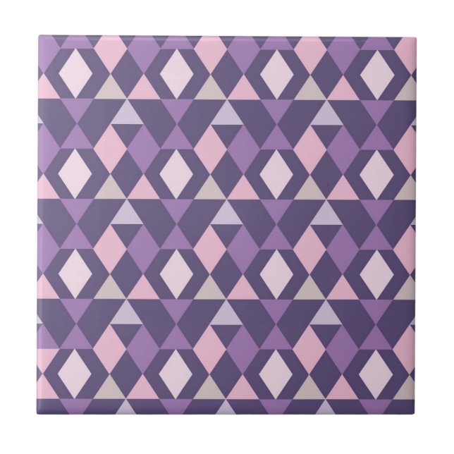 Carreau Motif géométrique arabe pourpre (Devant)
